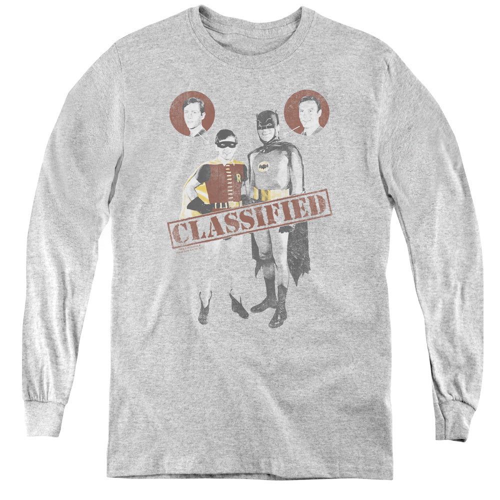Batman Classic Tv - Classified - Youth Long Sleeve Tee - Athletic Heather