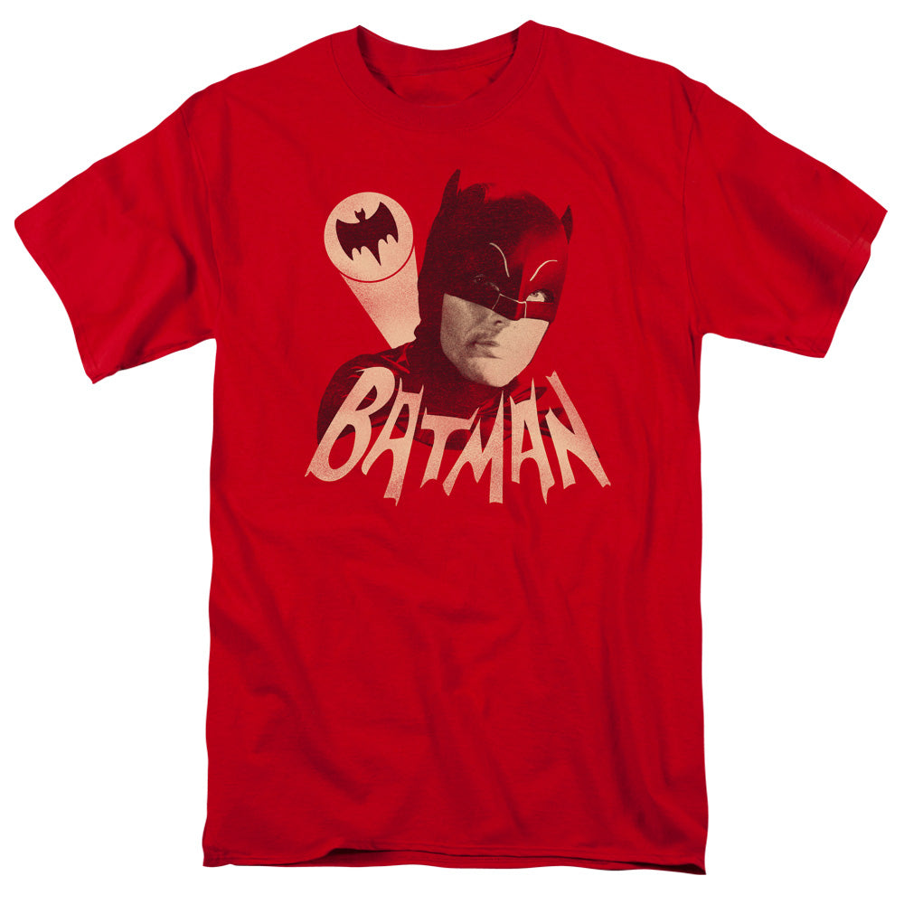 Batman Classic Tv - Bat Signal - Short Sleeve Adult 18/1 - Red T-shirt
