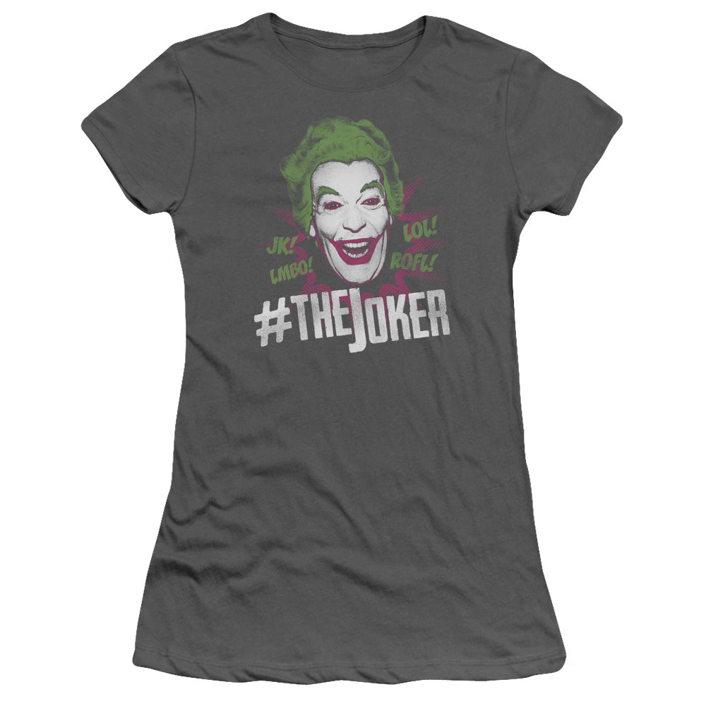 Batman Classic Tv - #joker - Short Sleeve Junior Sheer - Charcoal T-shirt