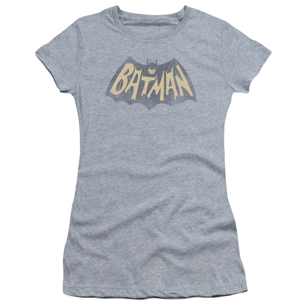 Batman Classic Tv - Show Logo - Short Sleeve Junior Sheer - Athletic Heather T-shirt
