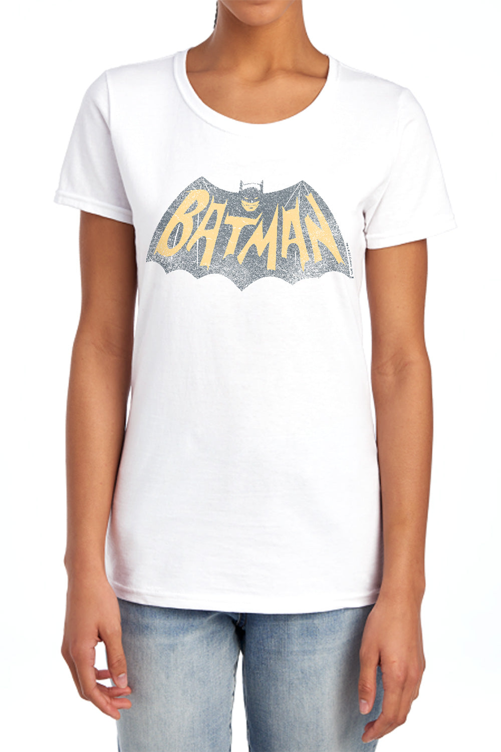 Batman Classic Tv - Show Logo - Short Sleeve Womens Tee - Athletic Heather T-shirt