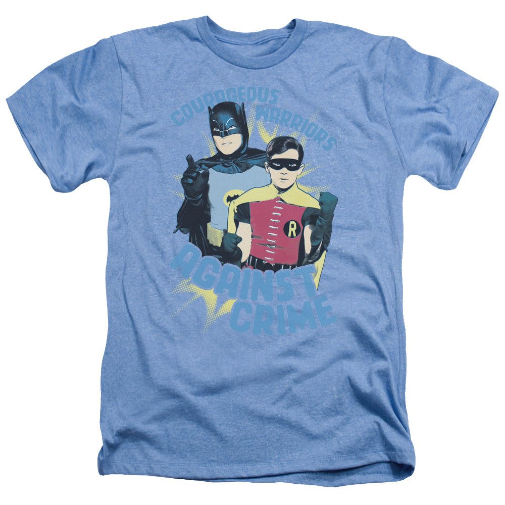 Batman Classic Tv - Courageous Warriors - Adult Heather - Light Blue
