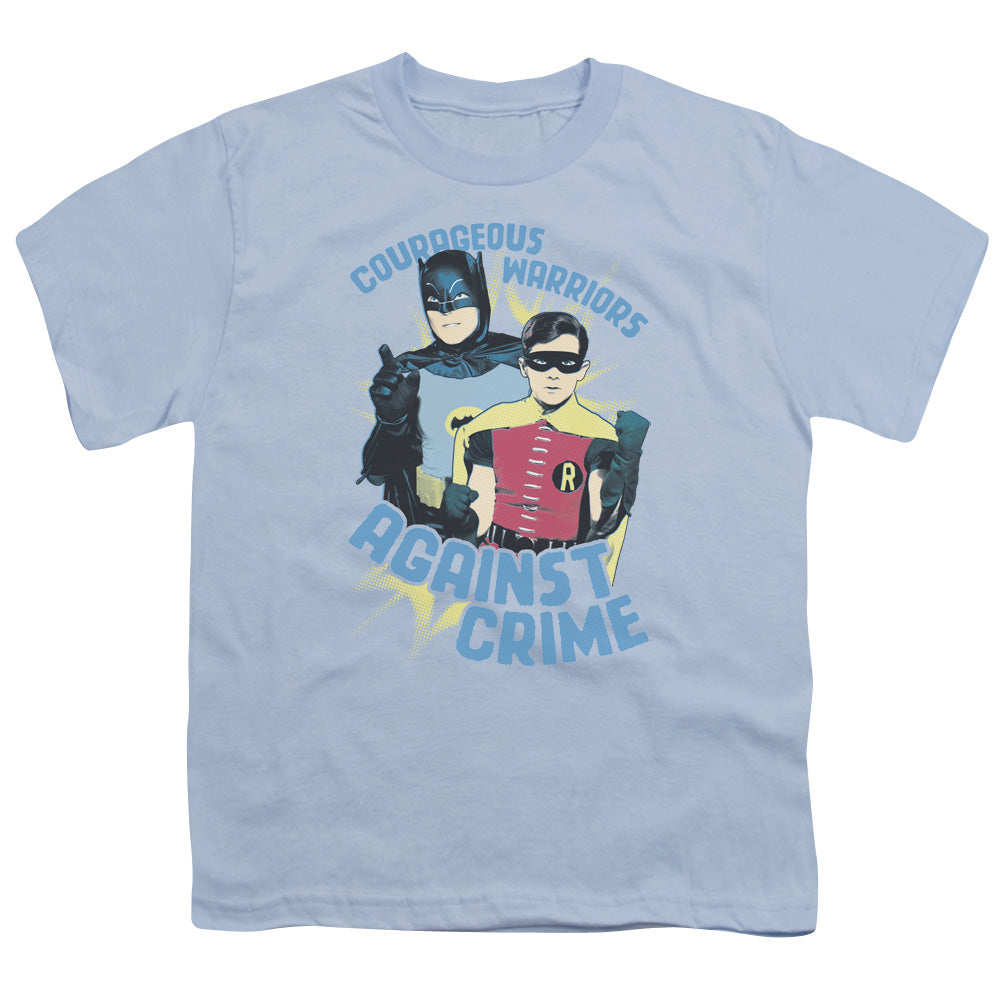 Batman Classic Tv - Courageous Warriors - Short Sleeve Youth 18/1 - Light Blue T-shirt