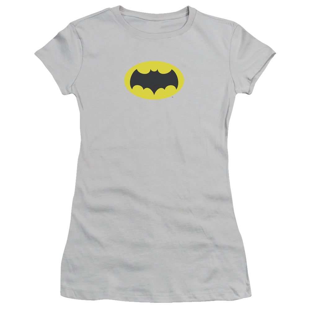 Batman Classic Tv - Chest Logo - Short Sleeve Junior Sheer - Silver T-shirt