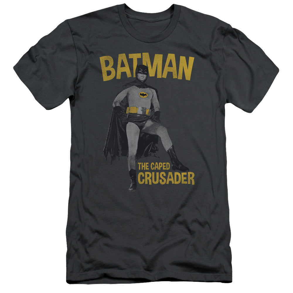 Batman Classic Tv - Caped Crusader - Short Sleeve Adult 30/1 - Charcoal T-shirt