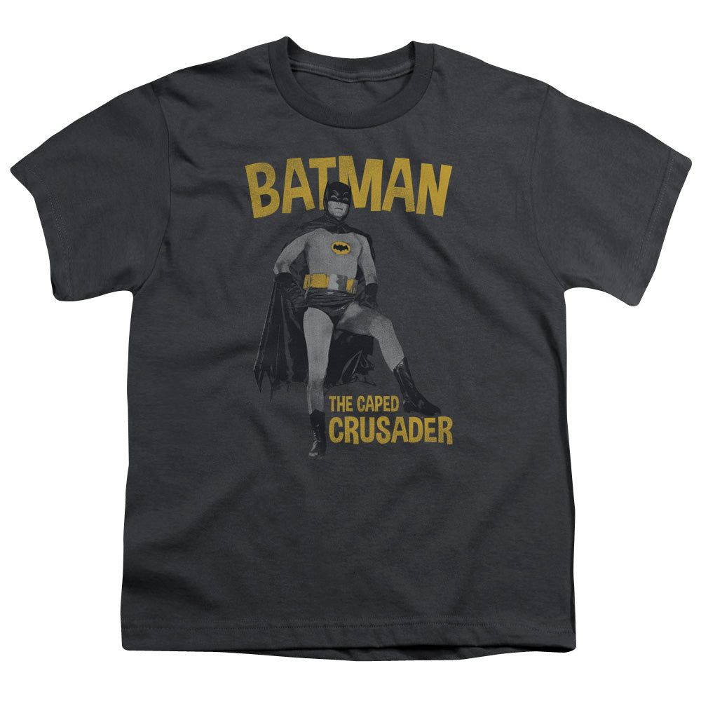 Batman Classic Tv - Caped Crusader - Short Sleeve Youth 18/1 - Charcoal T-shirt