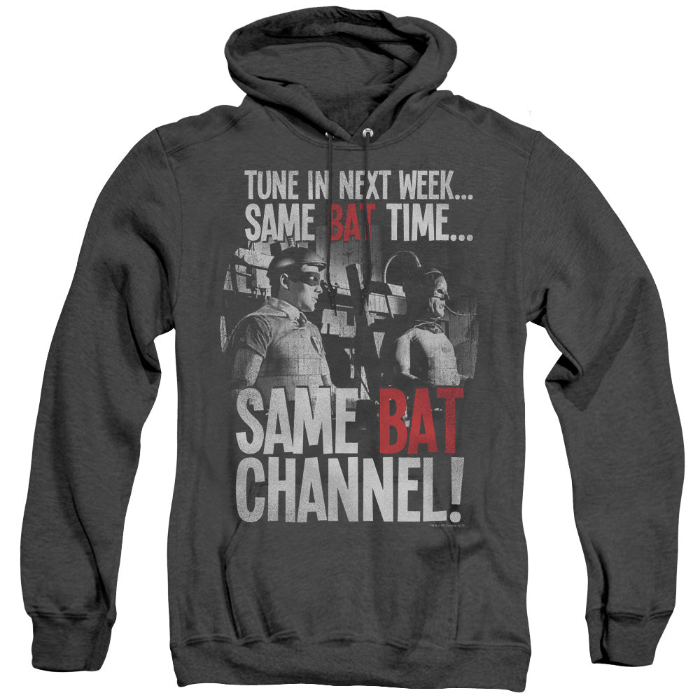Batman Classic Tv - Bat Channel - Adult Heather Hoodie - Black