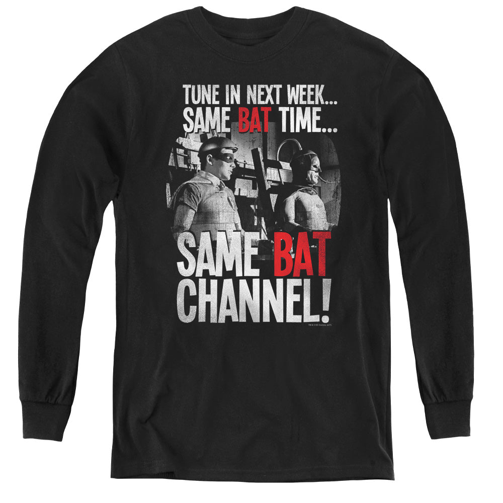 Batman Classic Tv - Bat Channel - Youth Long Sleeve Tee - Black