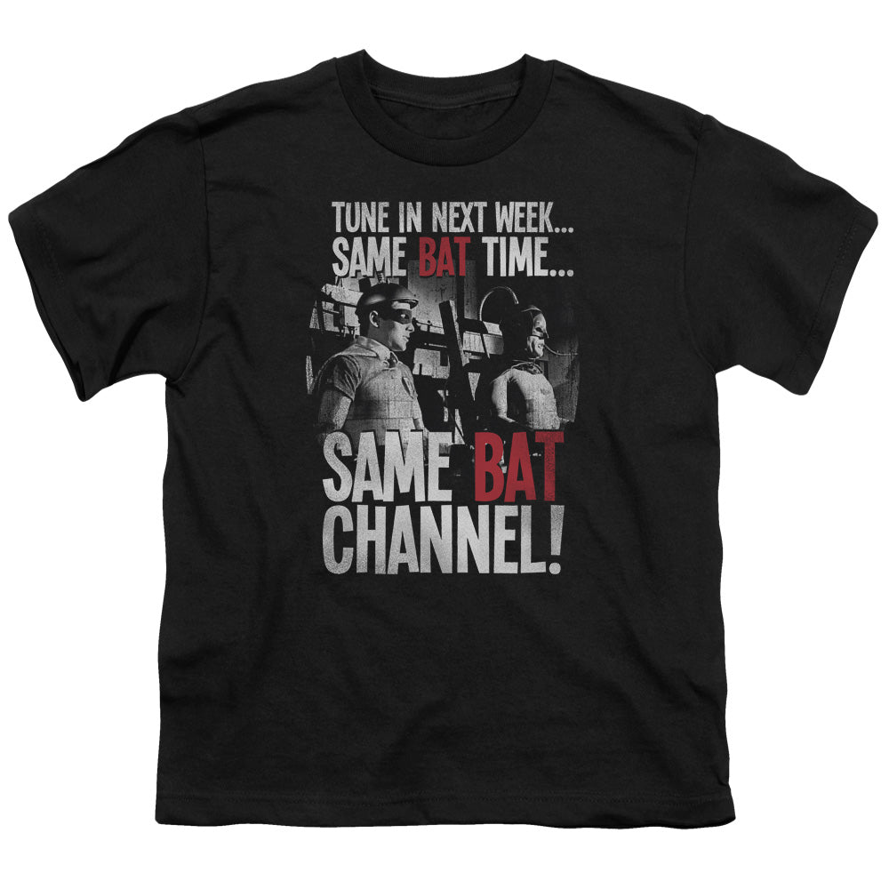 Batman Classic Tv - Bat Channel - Short Sleeve Youth 18/1 - Black T-shirt