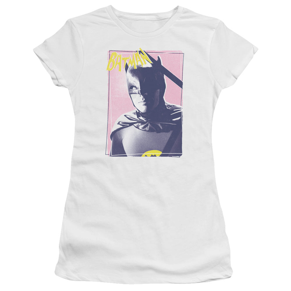 Batman Classic Tv - Wayne 80s - Short Sleeve Junior Sheer - White T-shirt