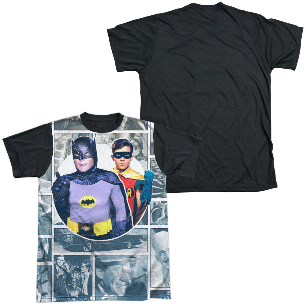 Batman Classic Tv - 60s Panels - Short Sleeve Adult White Front Black Back - White T-shirt