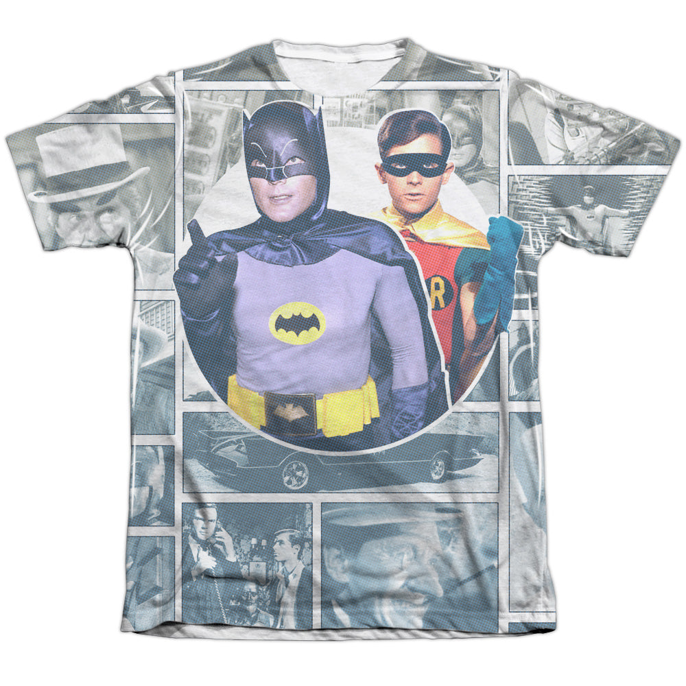 Batman Classic Tv - 60s Panels - Adult Poly/cotton Short Sleeve Tee - White T-shirt