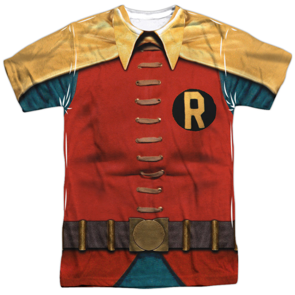 Batman Classic Tv - Robin Costume - Short Sleeve Adult Poly Crew - White T-shirt