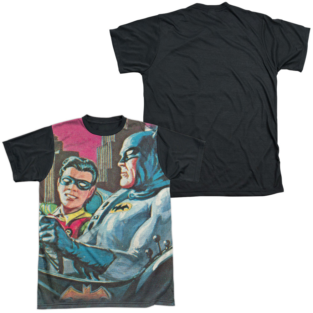 Batman Classic Tv - Bat Signal - Short Sleeve Adult White Front Black Back - White T-shirt