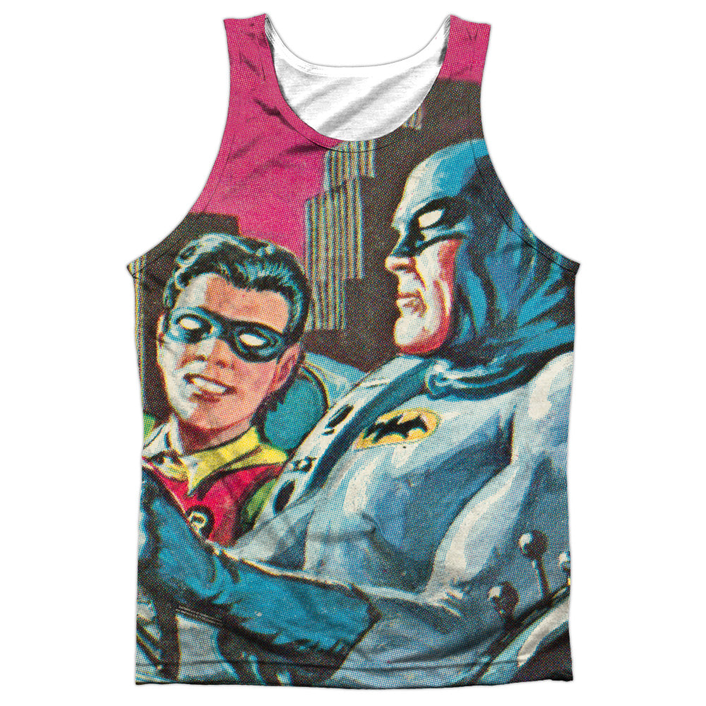 Batman Classic Tv - Bat Signal - Adult 100% Poly Tank Top - White