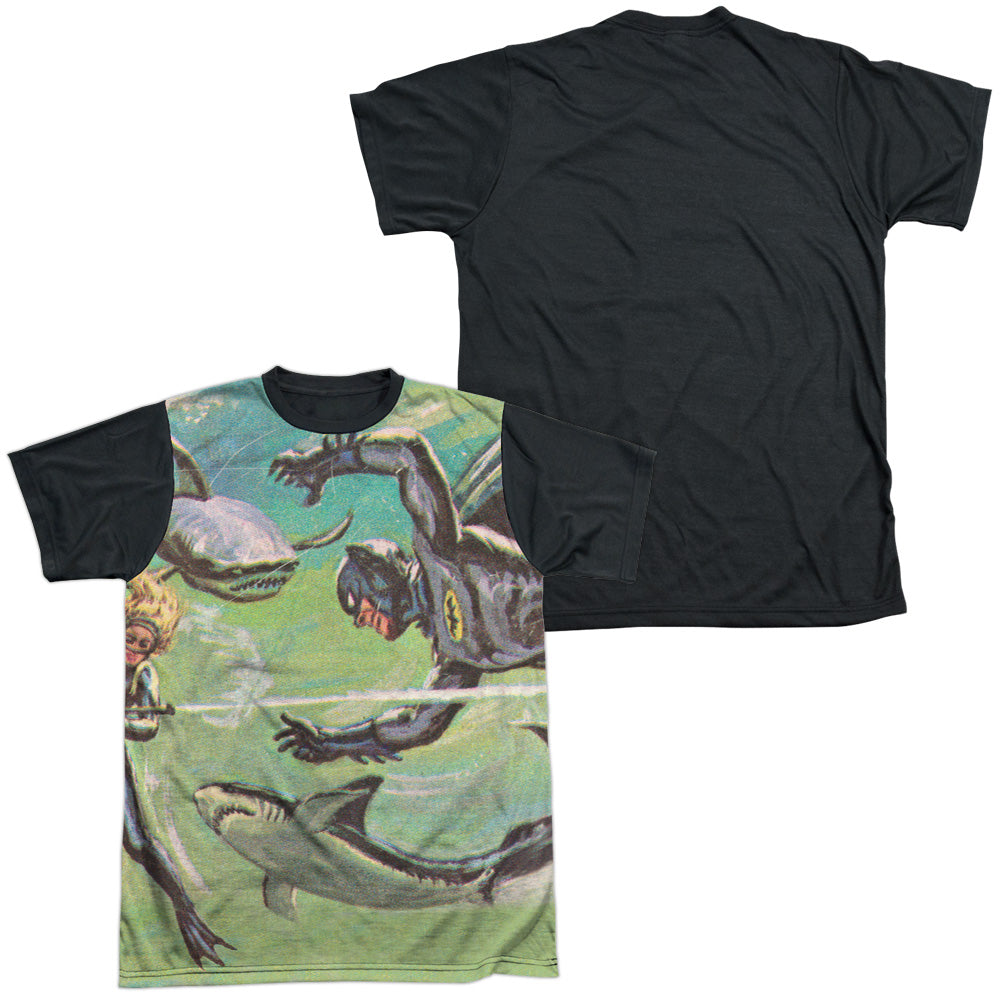 Batman Classic Tv - Underwater - Short Sleeve Adult White Front Black Back - White T-shirt