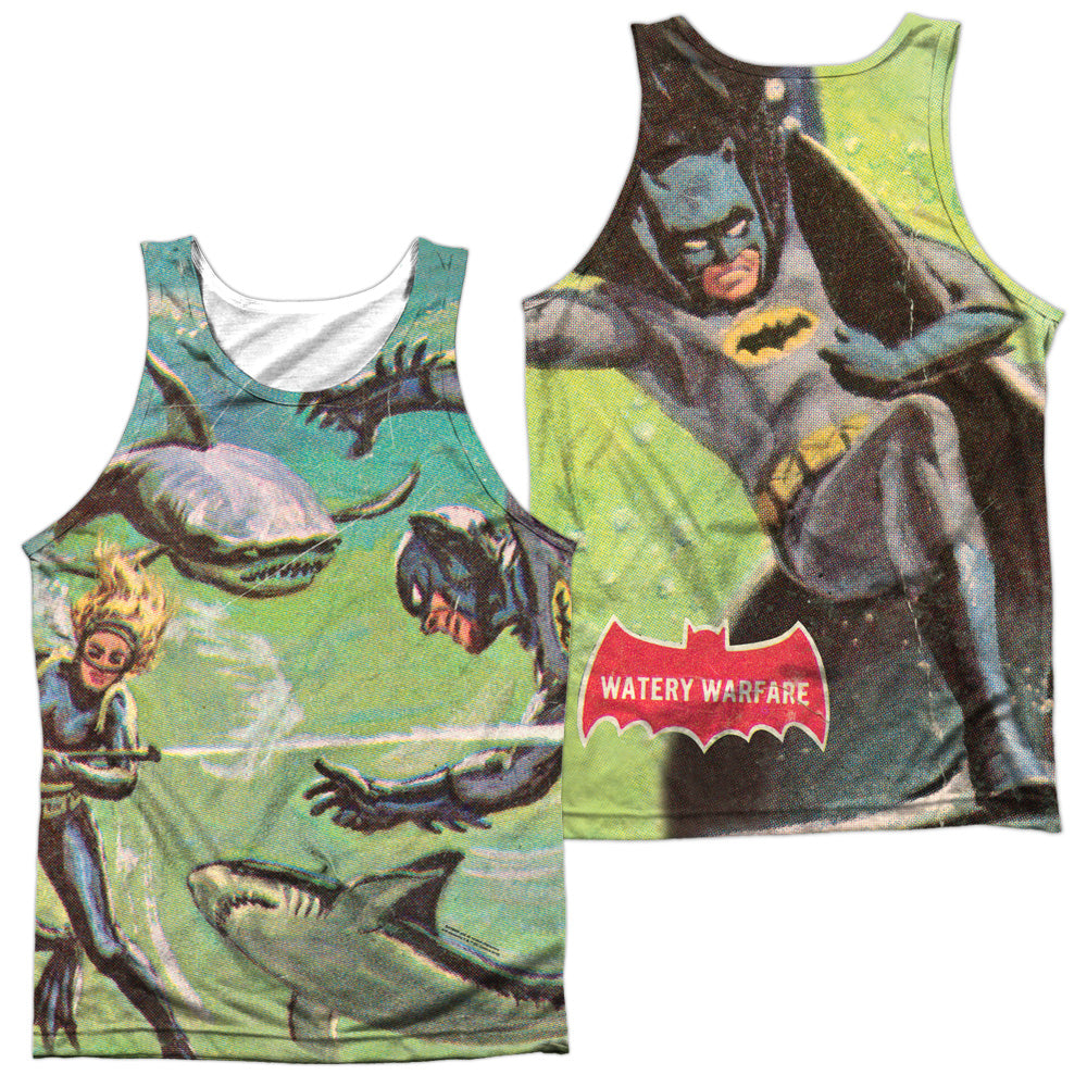 Batman Classic Tv - Underwater (Front/back Print) - Adult 100% Poly Tank Top - White