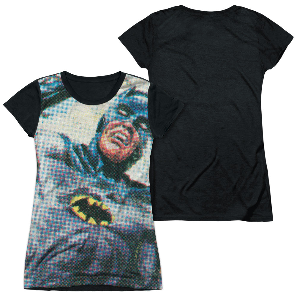 Batman Classic Tv - Foliage - Short Sleeve Junior Poly Black Back - White T-shirt