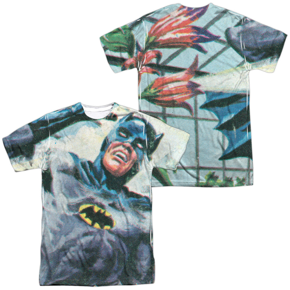 Batman Classic Tv - Foliage (Front/back Print) - Short Sleeve Adult Poly Crew - White T-shirt