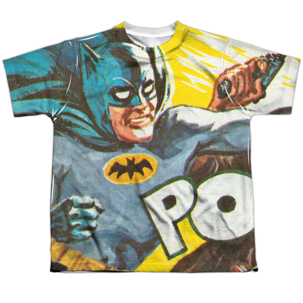 Batman Classic Tv - On The Chin - Short Sleeve Youth Poly Crew - White T-shirt