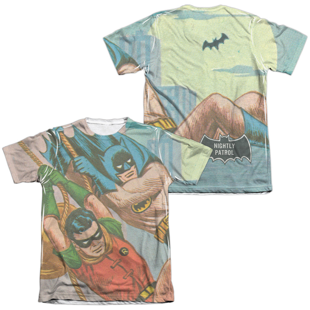 Batman Classic Tv - Nightly Patrol (Front/back Print) - Adult Poly/cotton Short Sleeve Tee - White T-shirt