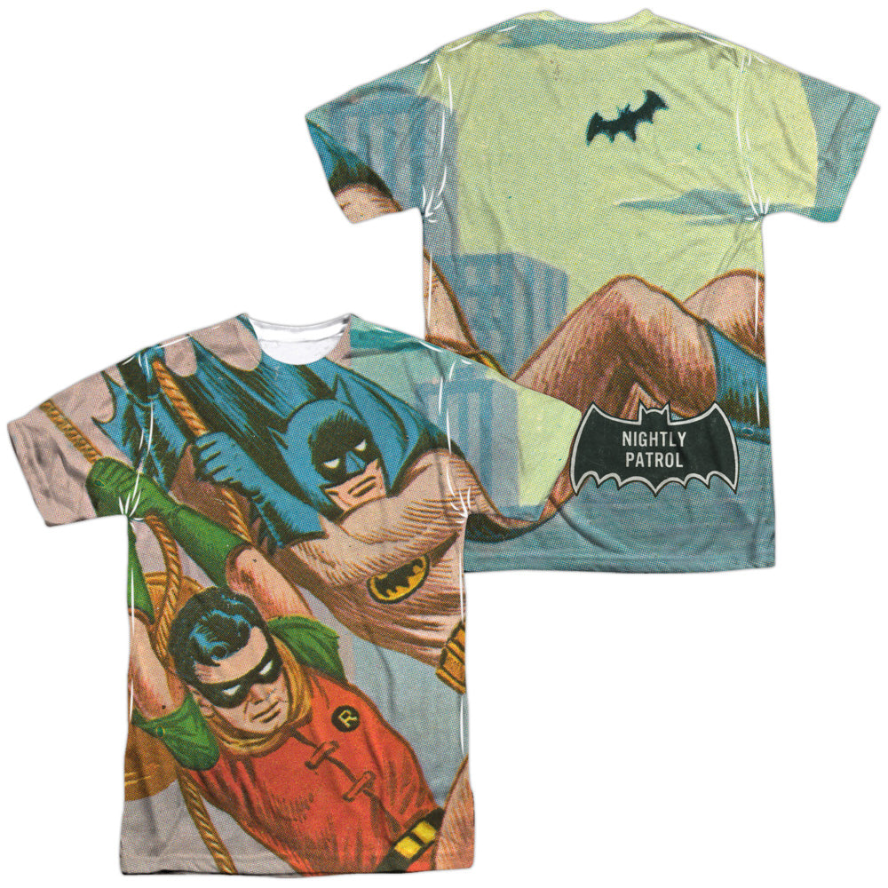 Batman Classic Tv - Nightly Patrol (Front/back Print) - Short Sleeve Adult Poly Crew - White T-shirt