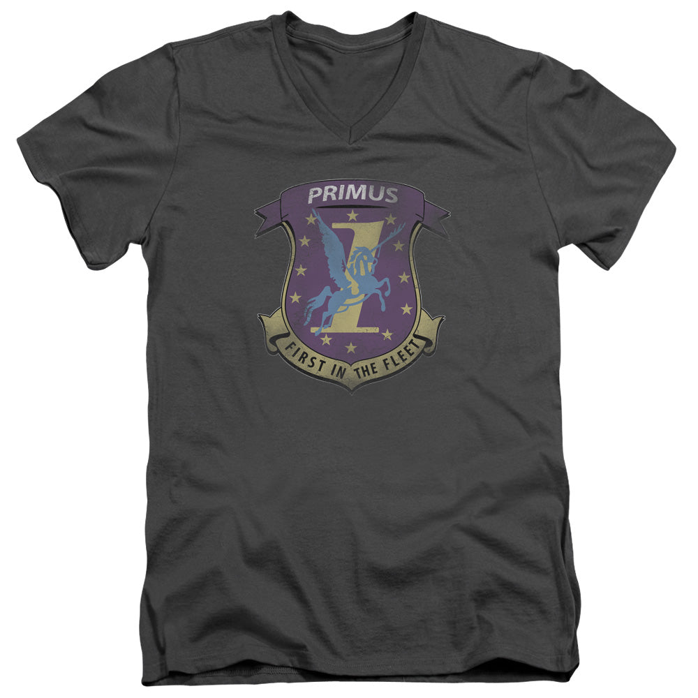 Bsg - Primas Badge - Short Sleeve Adult V-neck - Charcoal T-shirt