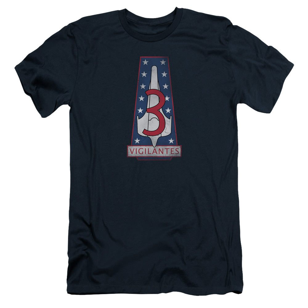 Bsg - Vigilantes Badge - Short Sleeve Adult 30/1 - Navy T-shirt