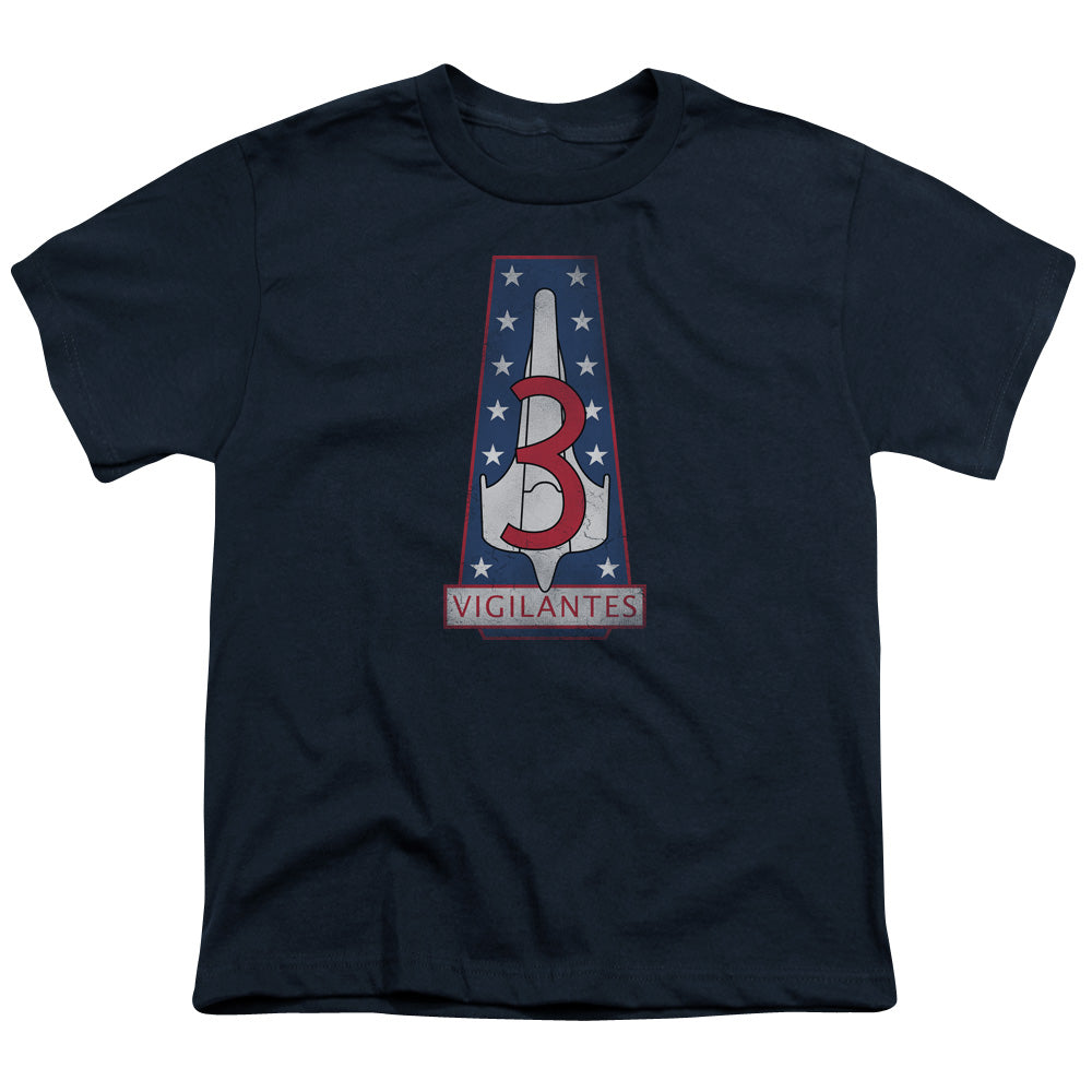 Bsg - Vigilantes Badge - Short Sleeve Youth 18/1 - Navy T-shirt