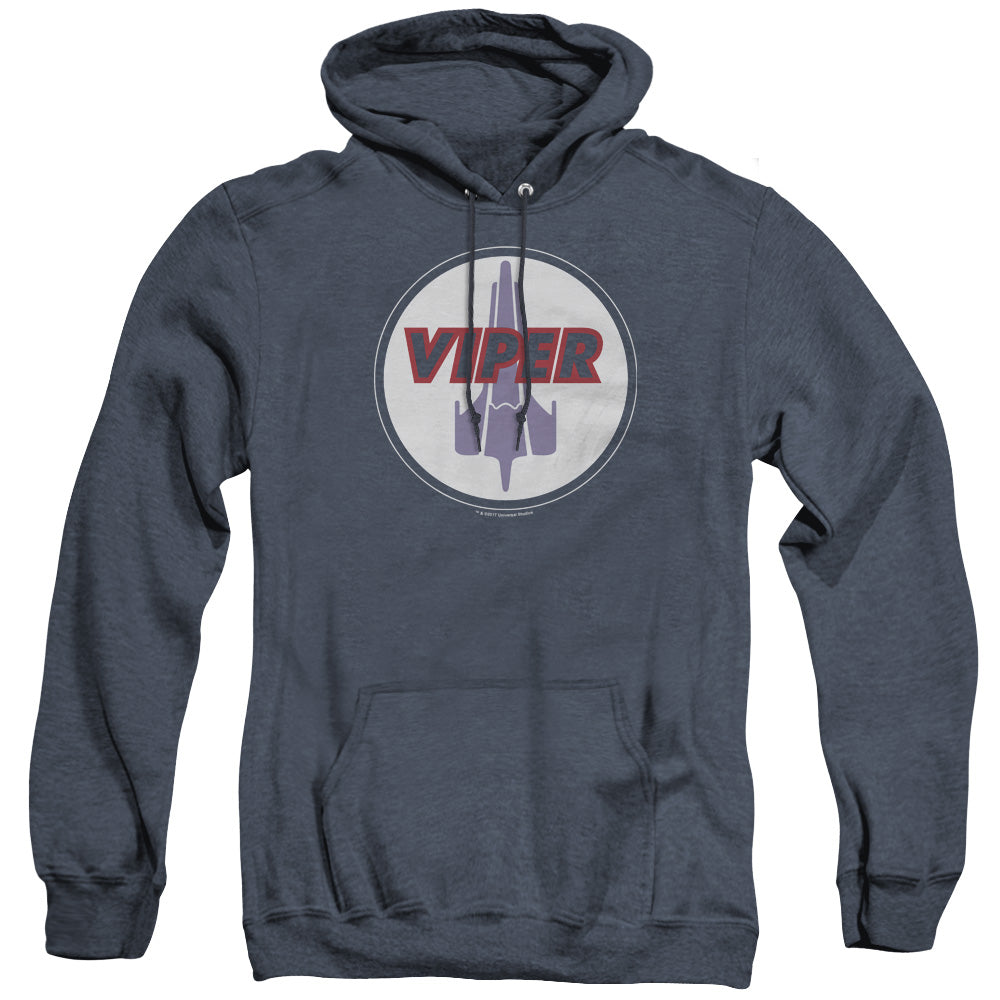 Bsg - Viper Badge - Adult Heather Hoodie - Navy
