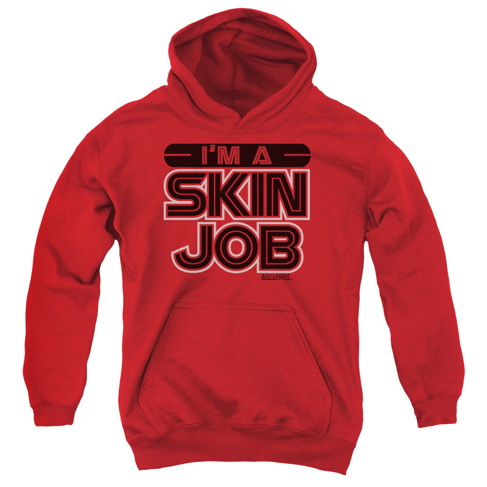 Bsg - Im A Skin Job - Youth Pull-over Hoodie - Red