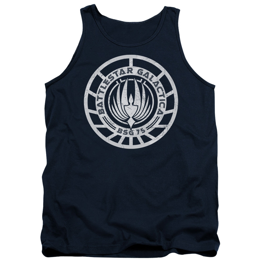Bsg - Scratched Bsg Logo - Adult Tank - Navy