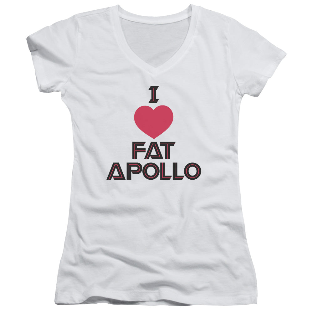 Bsg - I Heart Fat Apollo - Junior V-neck - White