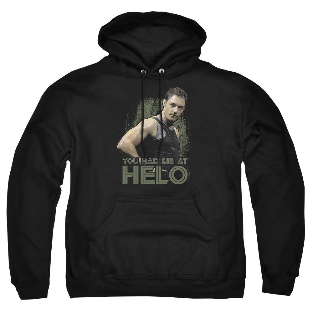 Bsg - Had Me At Helo - Adult Pull-over Hoodie - Black