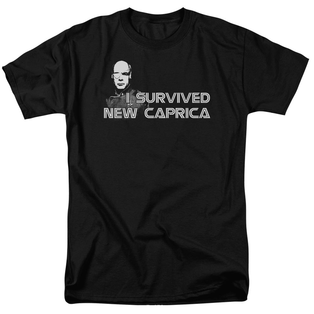 Bsg - I Survived New Caprica - Short Sleeve Adult 18/1 - Black T-shirt