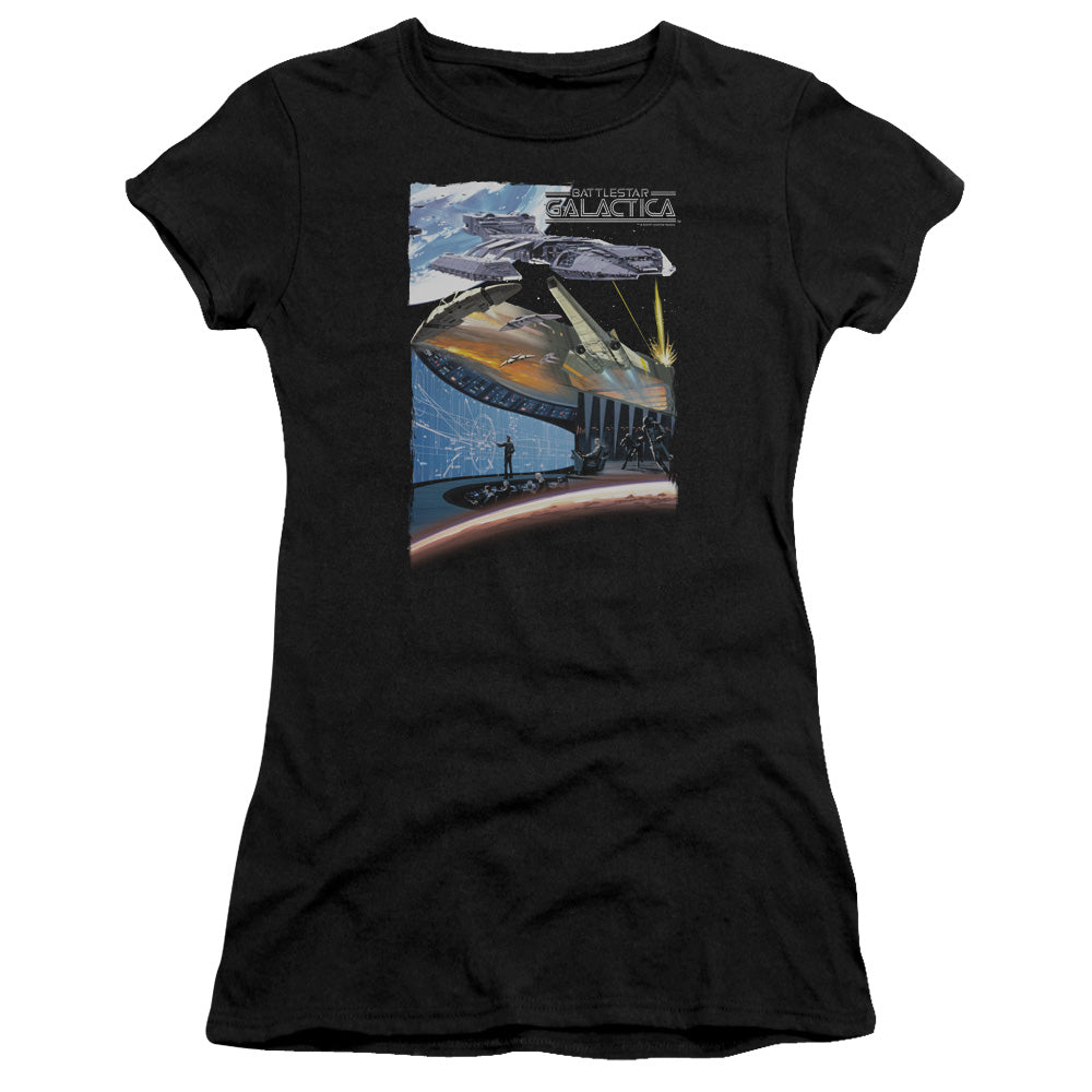 Bsg - Concept Art - Short Sleeve Junior Sheer - Black T-shirt