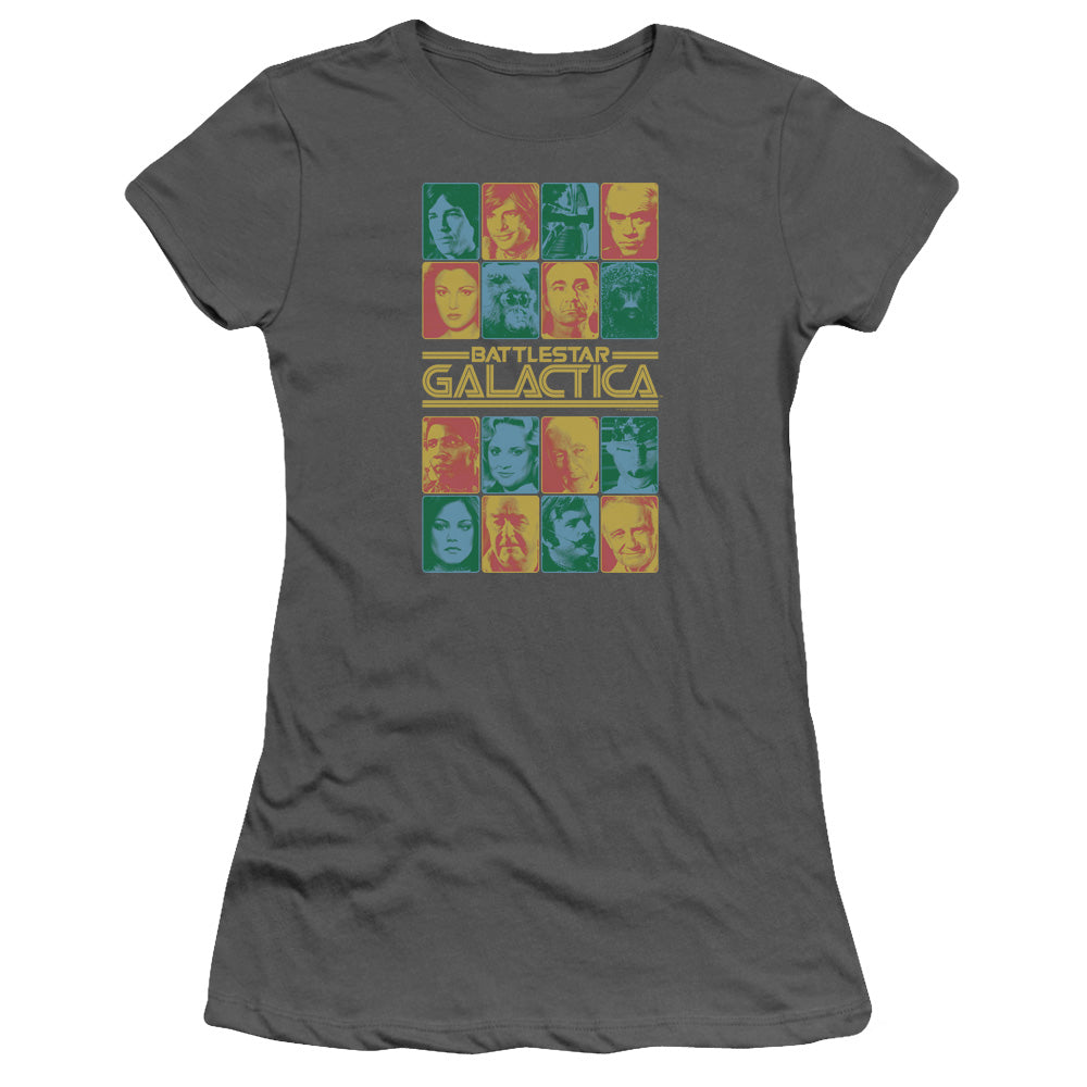Bsg - 35th Anniversary Cast - Short Sleeve Junior Sheer - Charcoal T-shirt