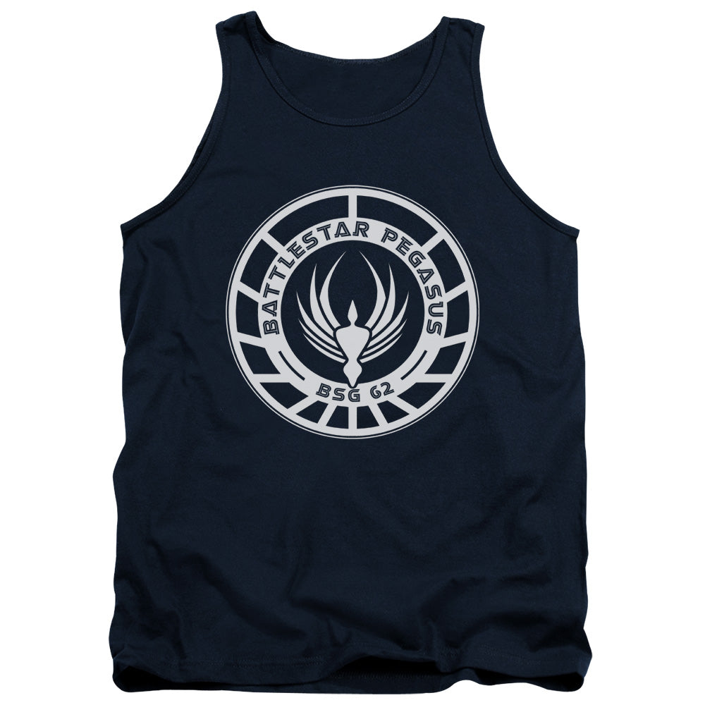 Bsg - Pegasus Badge - Adult Tank - Navy