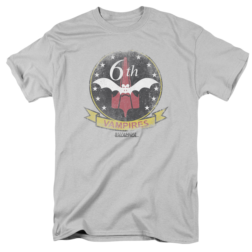 Bsg - Vampires Badge - Short Sleeve Adult 18/1 - Silver T-shirt