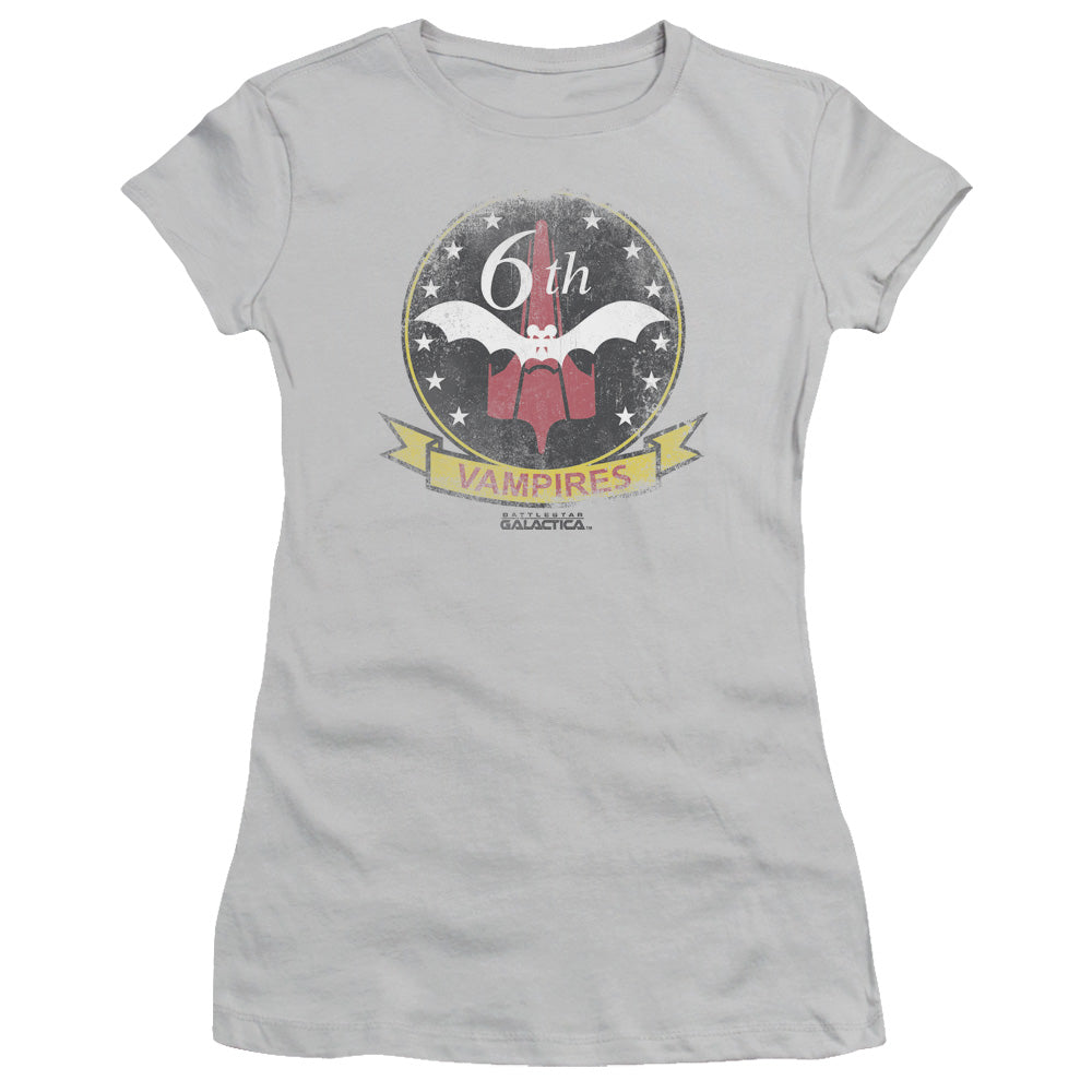 Bsg - Vampires Badge - Short Sleeve Junior Sheer - Silver T-shirt