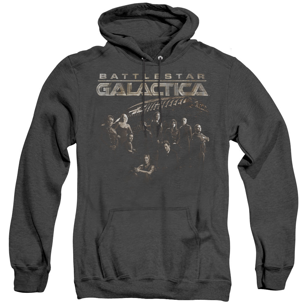 Battlestar Galactica - Battle Cast - Adult Heather Hoodie - Black