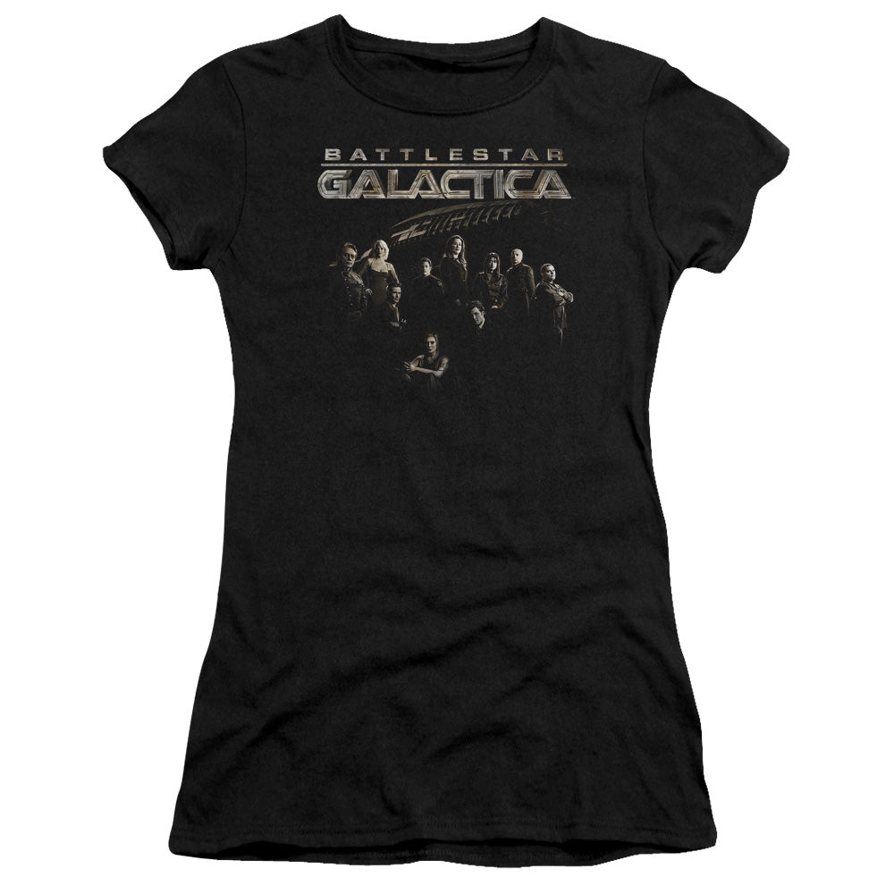 Battlestar Galactica - Battle Cast - Short Sleeve Junior Sheer - Black T-shirt