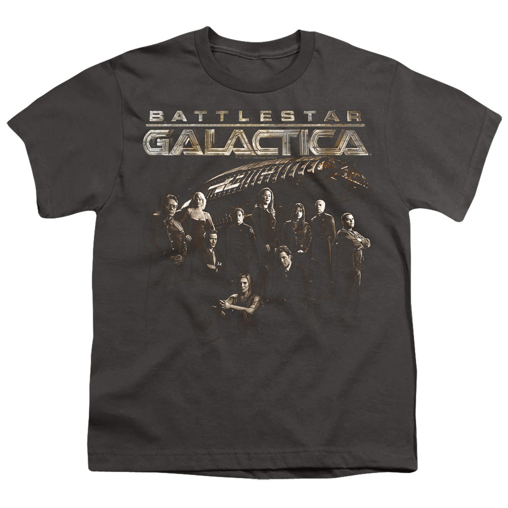Battlestar Galactica - Battle Cast - Short Sleeve Youth 18/1 - Black T-shirt