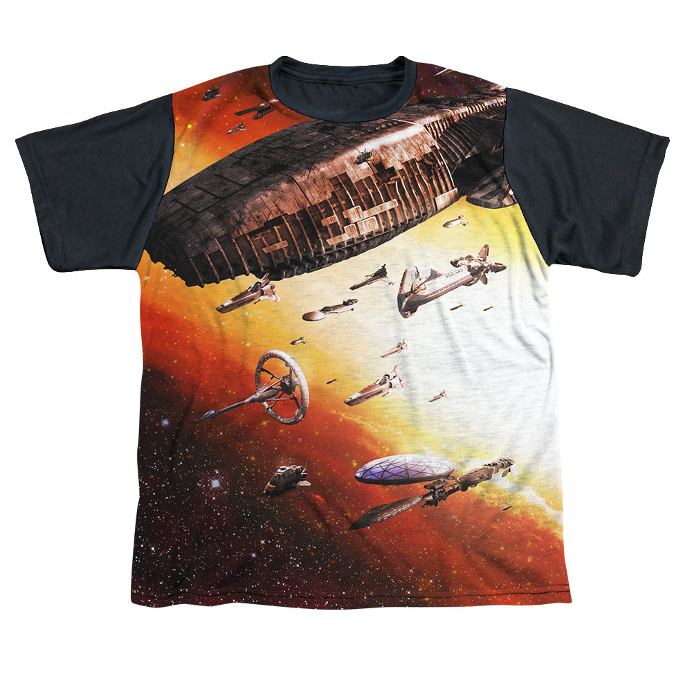 Bsg (New) - Fleet Of Humanity - Short Sleeve Youth White Front Black Back - White T-shirt