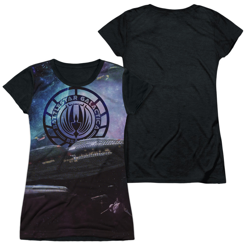 Bsg (New) - Star Crusing - Short Sleeve Junior Poly Black Back - White T-shirt