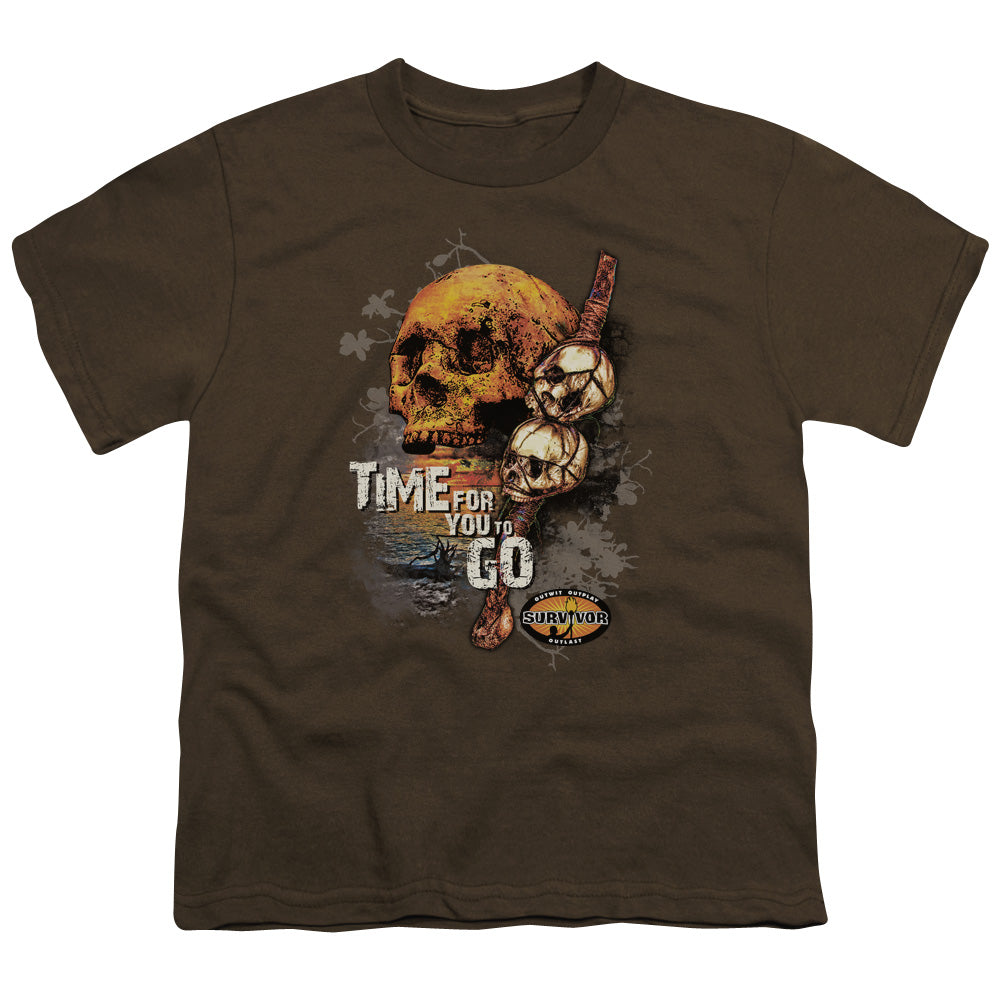 Survivor - Time To Go - Short Sleeve Youth 18/1 - Coffee T-shirt