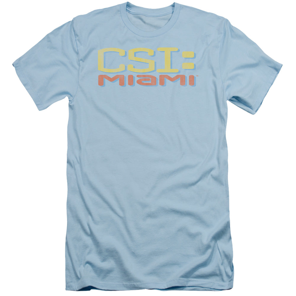 Csi Miami - Logo Distressed - Short Sleeve Adult 30/1 - Light Blue T-shirt