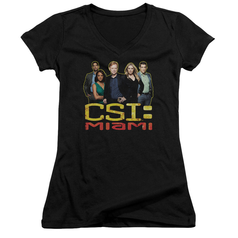 Csi Miami - The Cast In Black - Junior V-neck - Black
