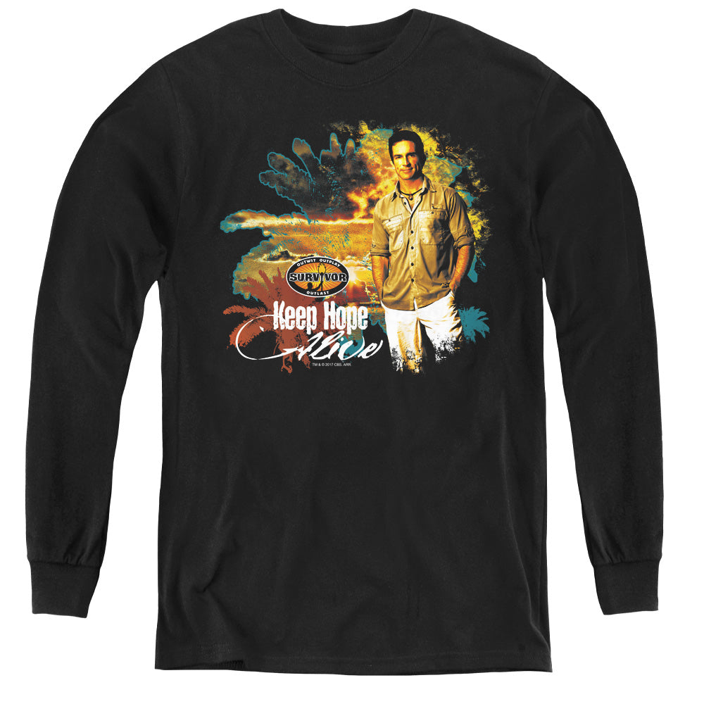 Survivor - Keep Hope Alive - Youth Long Sleeve Tee - Black