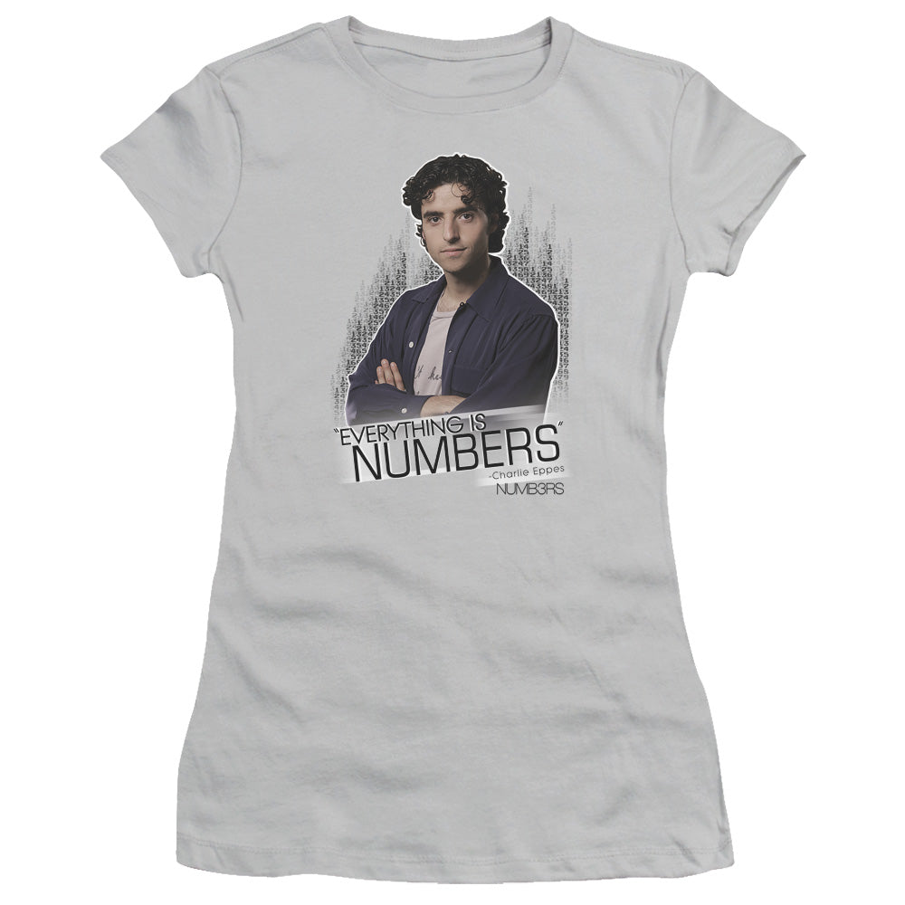 Numbers - Everything Is Numbers - Short Sleeve Junior Sheer - Silver T-shirt
